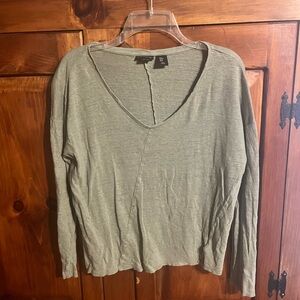 Women's Green V-Neck Top
